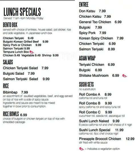 Naked Tchopstix Menu and Prices